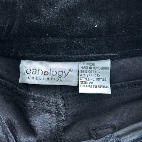 Black Jeanology Velvet Pants Straight Leg - Picture 2 of 3